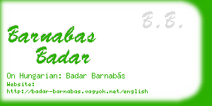 barnabas badar business card