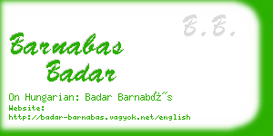 barnabas badar business card